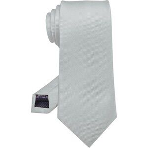Men's Solid Color Tie Formal Necktie for Gift For Brother Father Silver